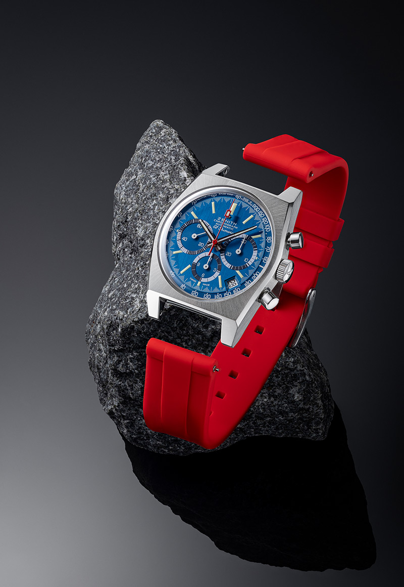 Photographing Zenith El Primero on Wisstraps rubber strap